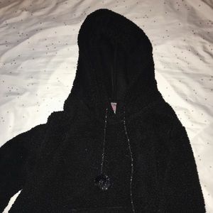 Fluffy Black pullover hoodie